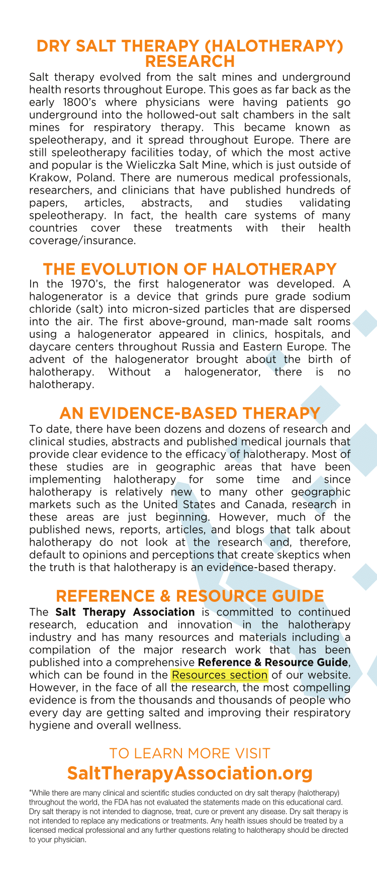 Research Dry Salt Therapy/Halotherapy (100 pack)