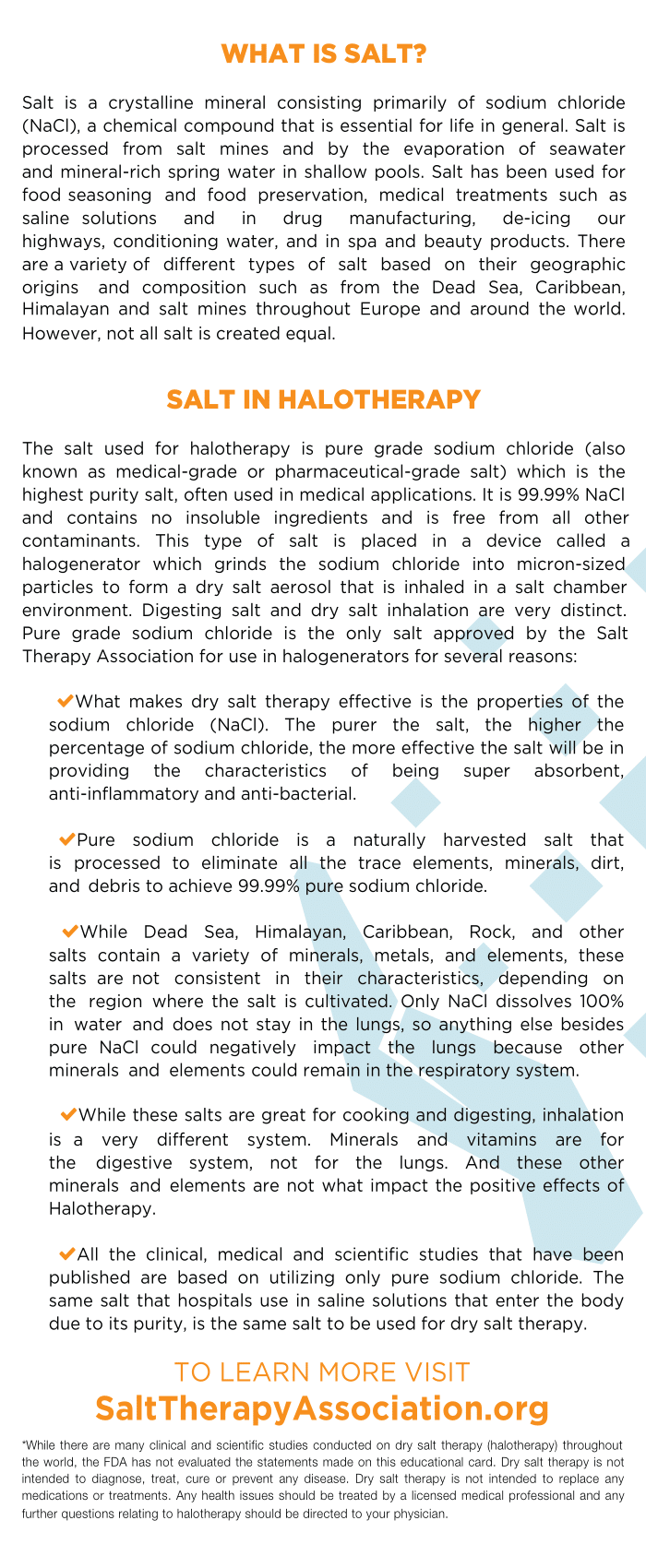 Types of Salt (100 pack)